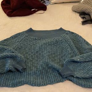 Short boxy off the shoulder sweater